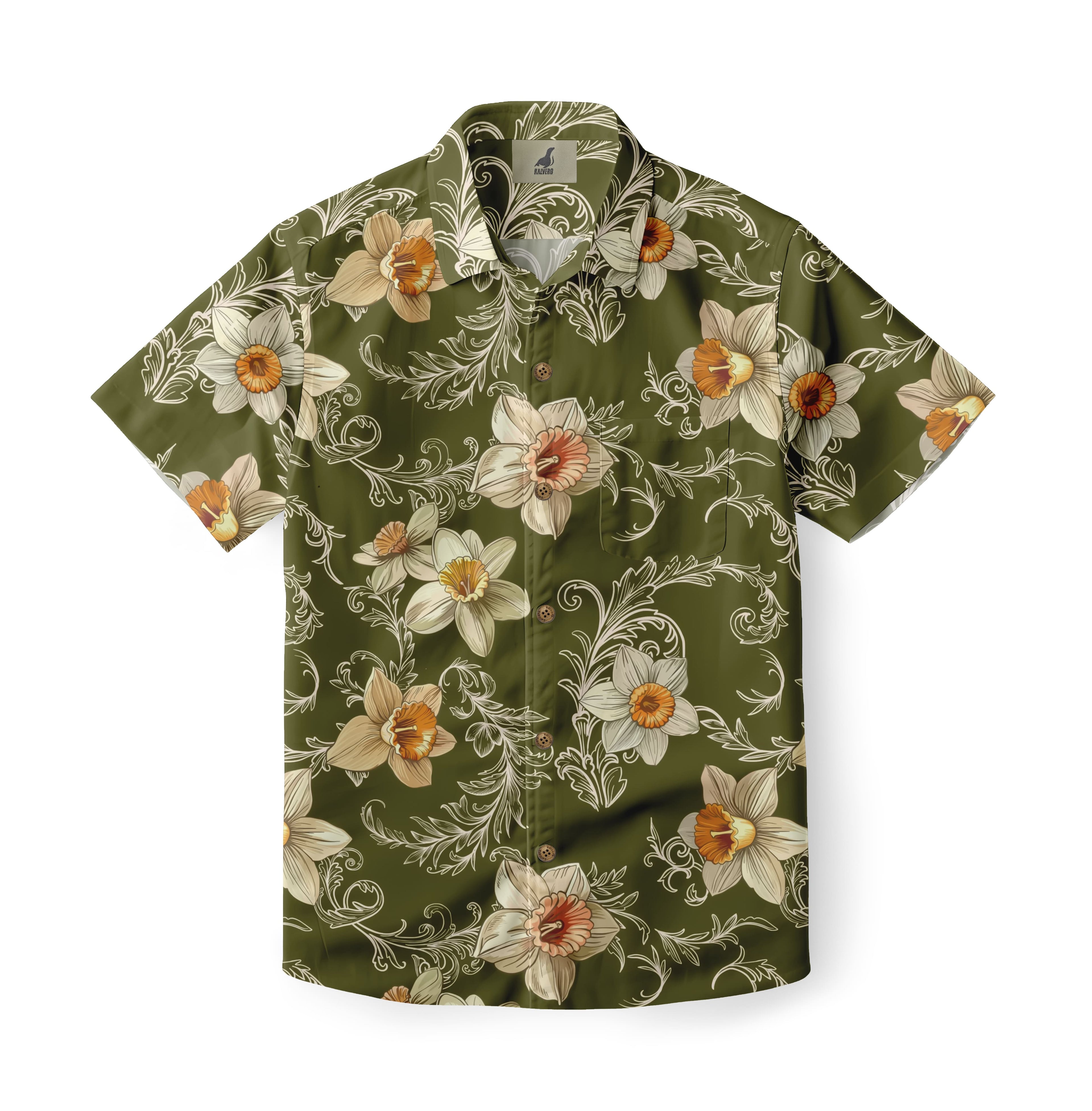 Olive Bloom Reverie Hawaiian Shirt