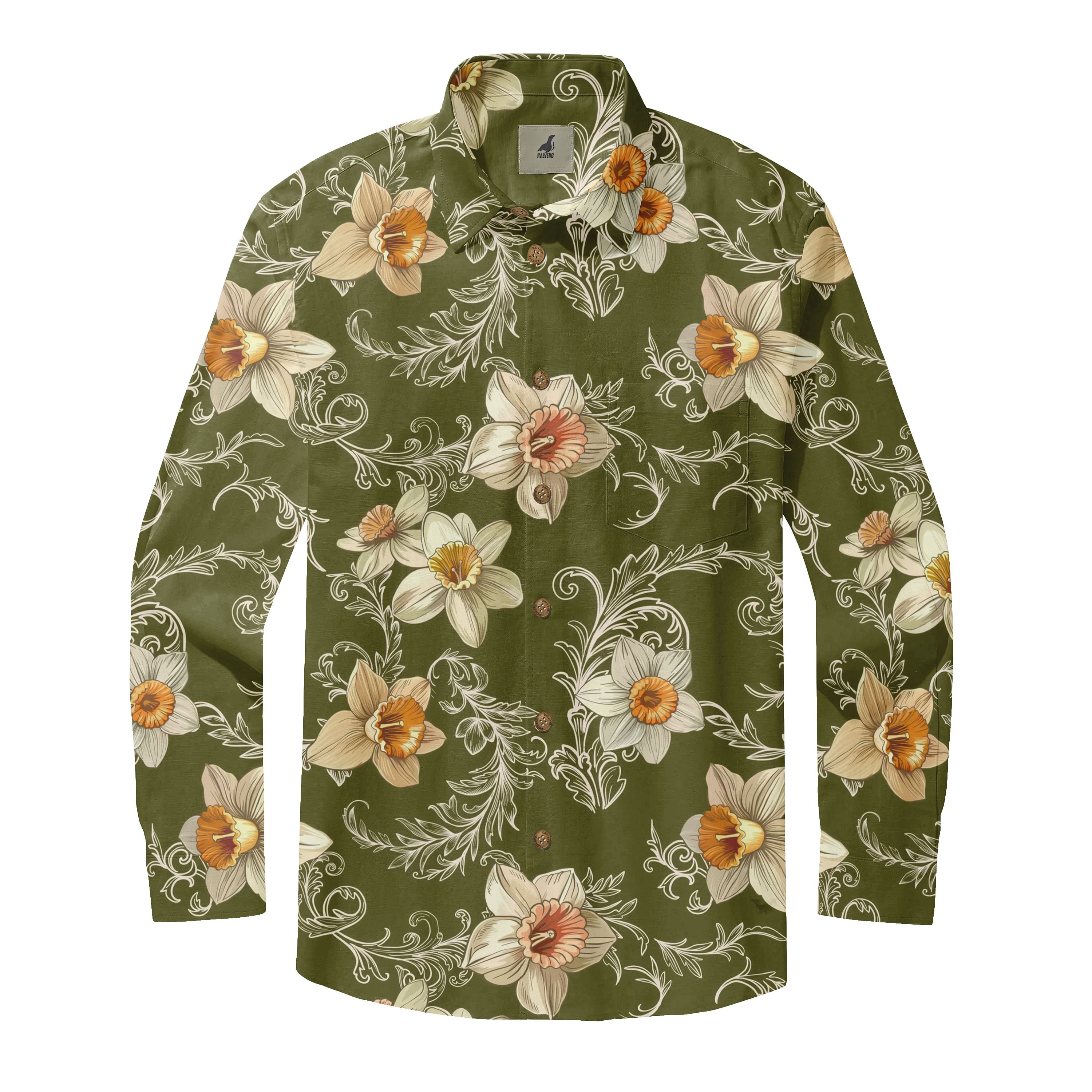 Olive Bloom Reverie Long Sleeve Shirts