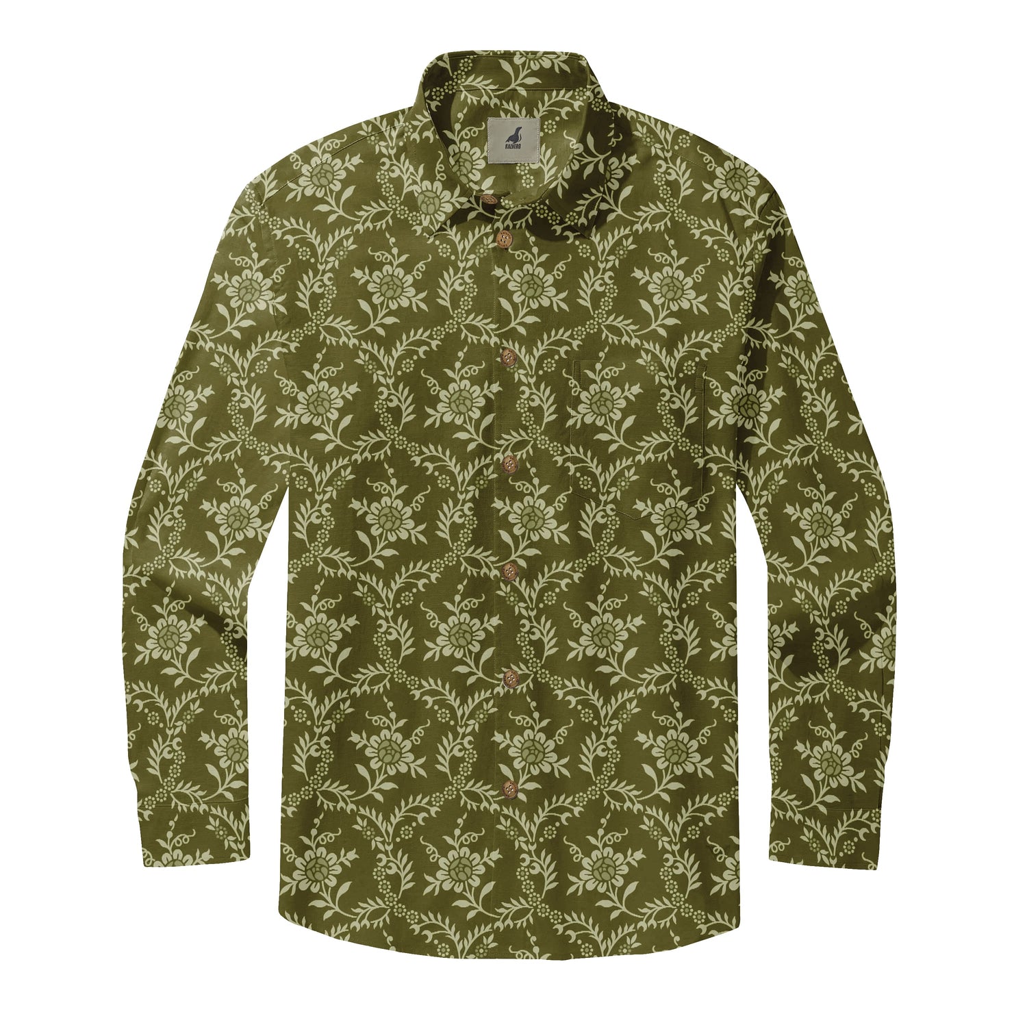 hawaiian dress shirt long sleeve Paul Jays - Mens - Hawaiian Floral - Black - Long Sleeve Lounge Shirt