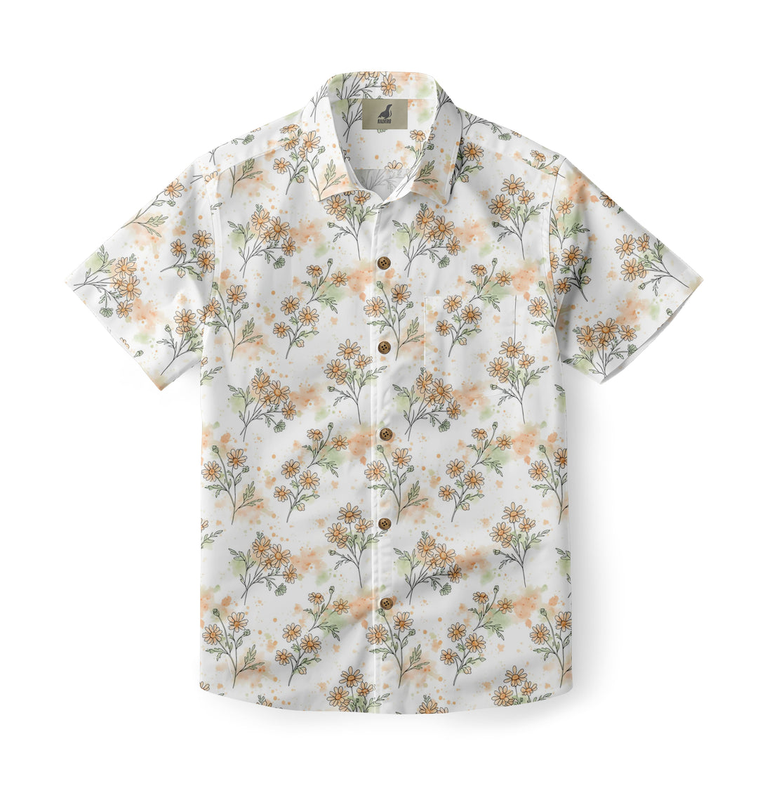 White Tropical Floral Hawaiian Shirt