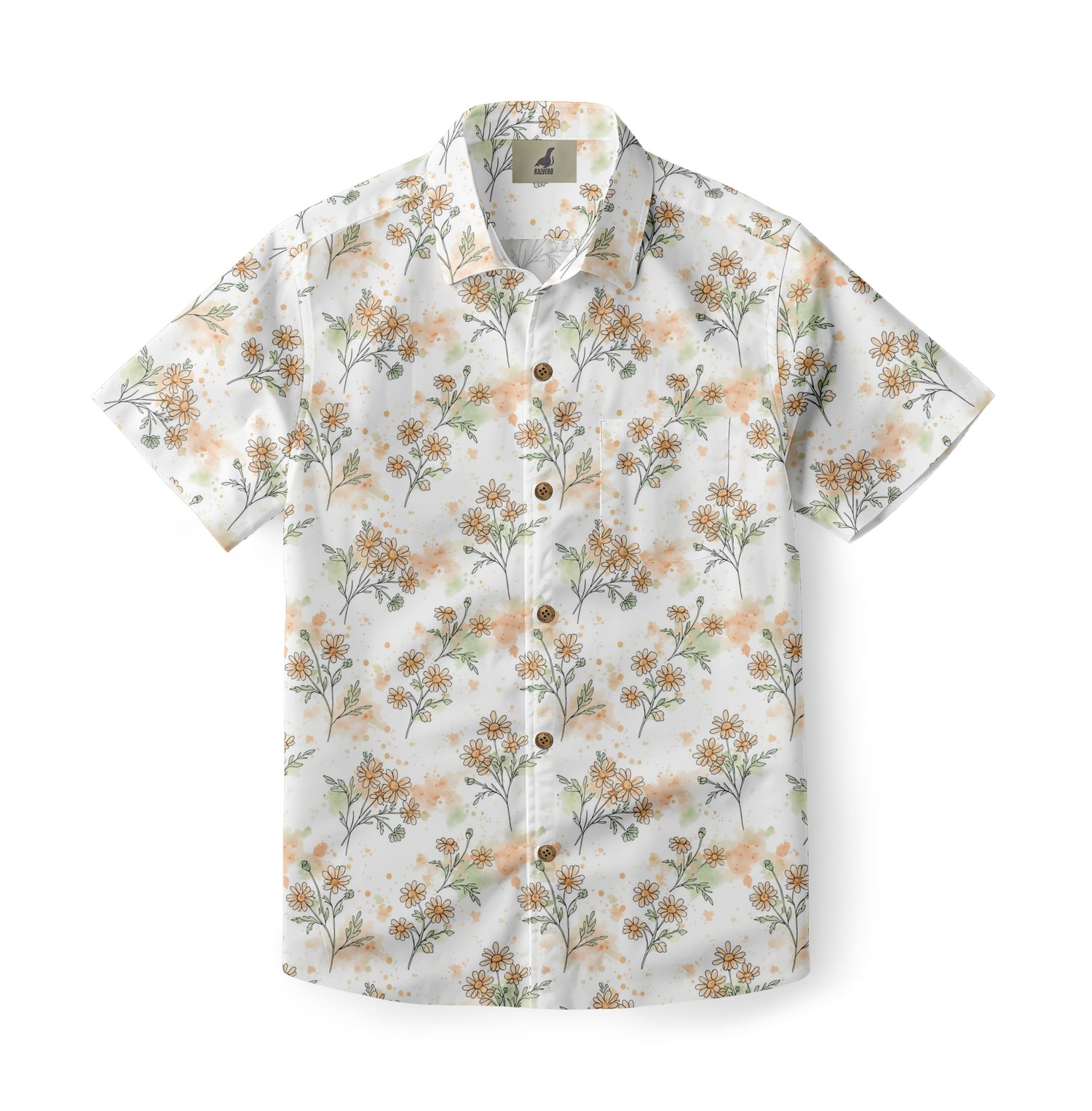 White Tropical Floral Hawaiian Shirt