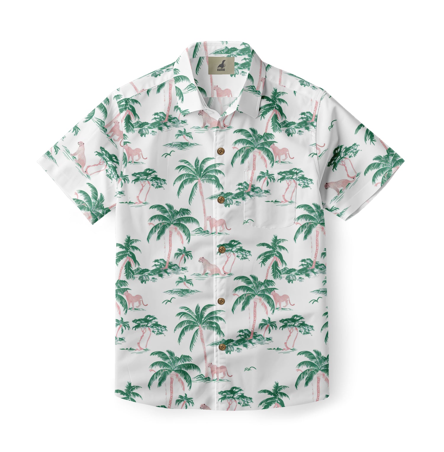White Tropical Palm Hawaiian Shirt