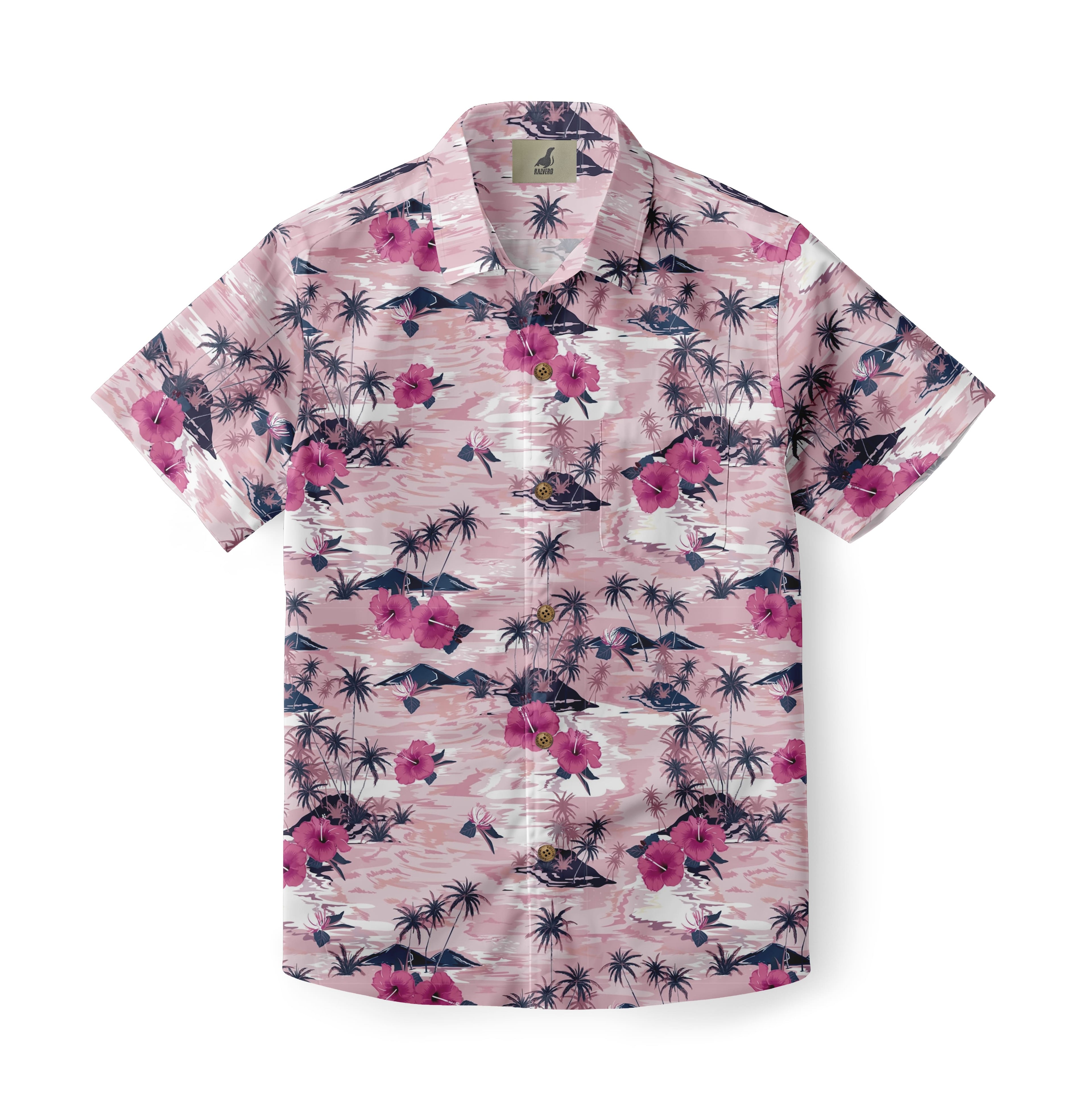 Pink Tropical Floral Hawaiian Shirt