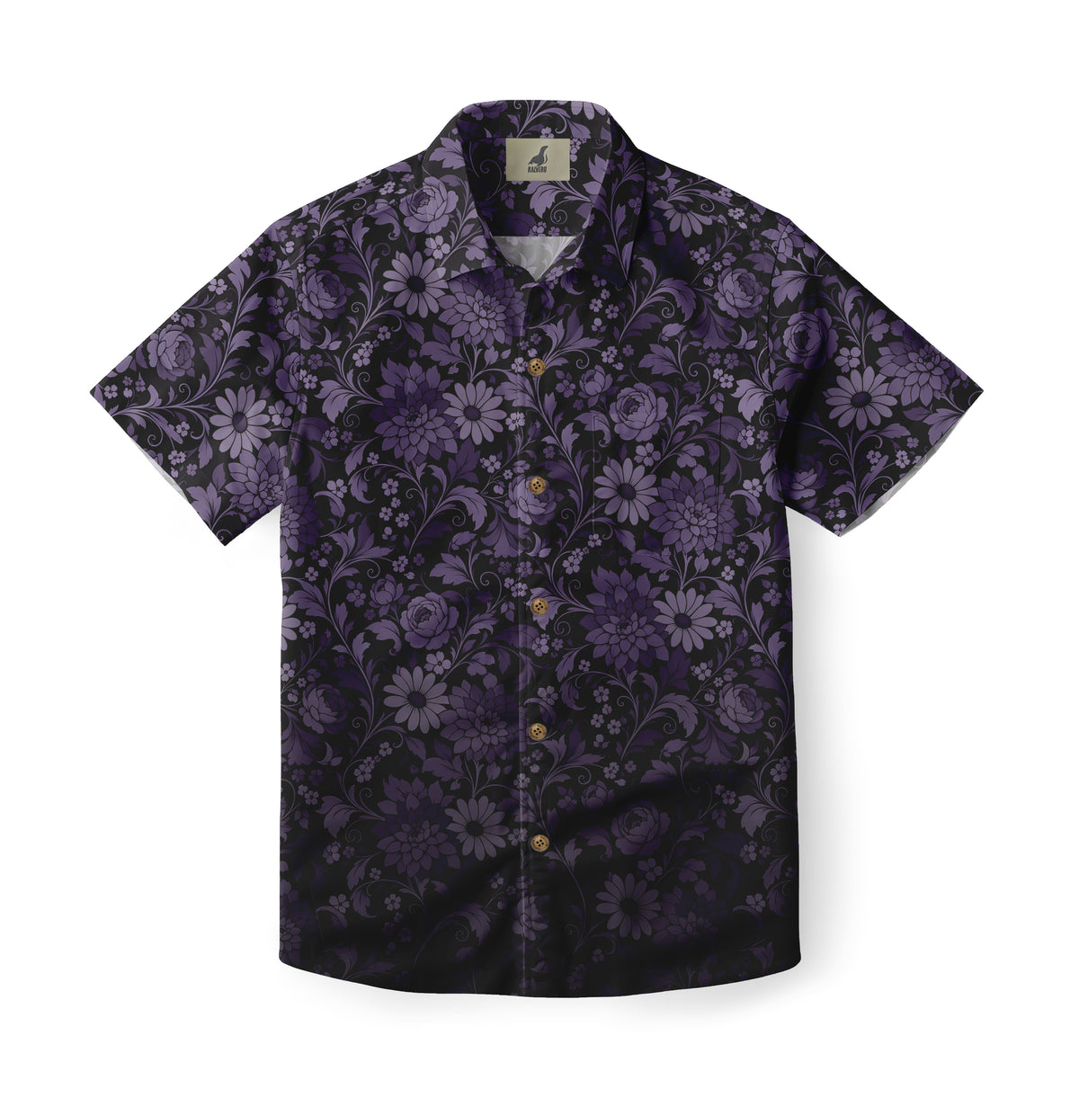 Purple Midnight Florals Hawaiian Shirt