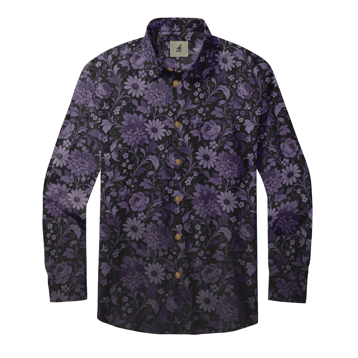 Purple Midnight Florals Long Sleeve Shirt