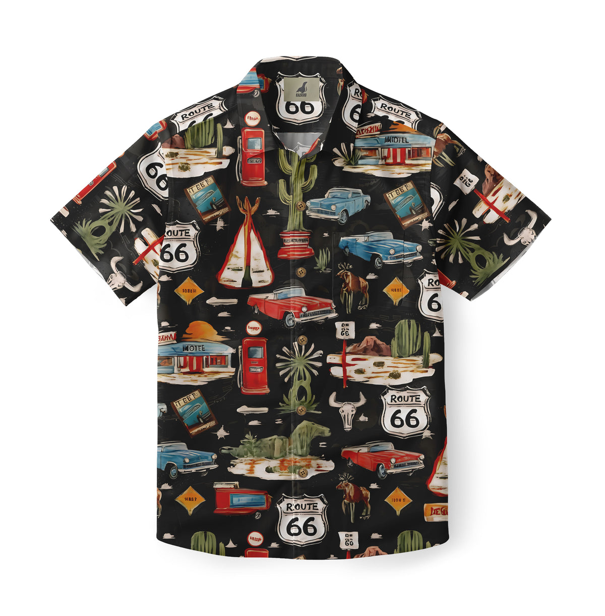 Route 66 Black Desert Highway Hawaiian Shirt
