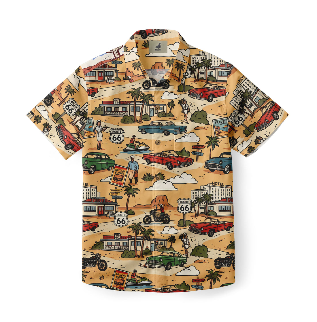 Route 66 Golden Road Trip Hawaiian Shirt