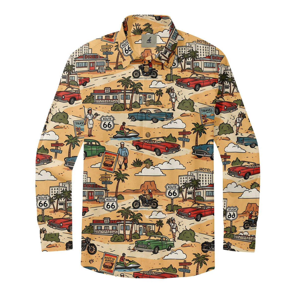 Route 66 Golden Road Trip Long Sleeve Shirt