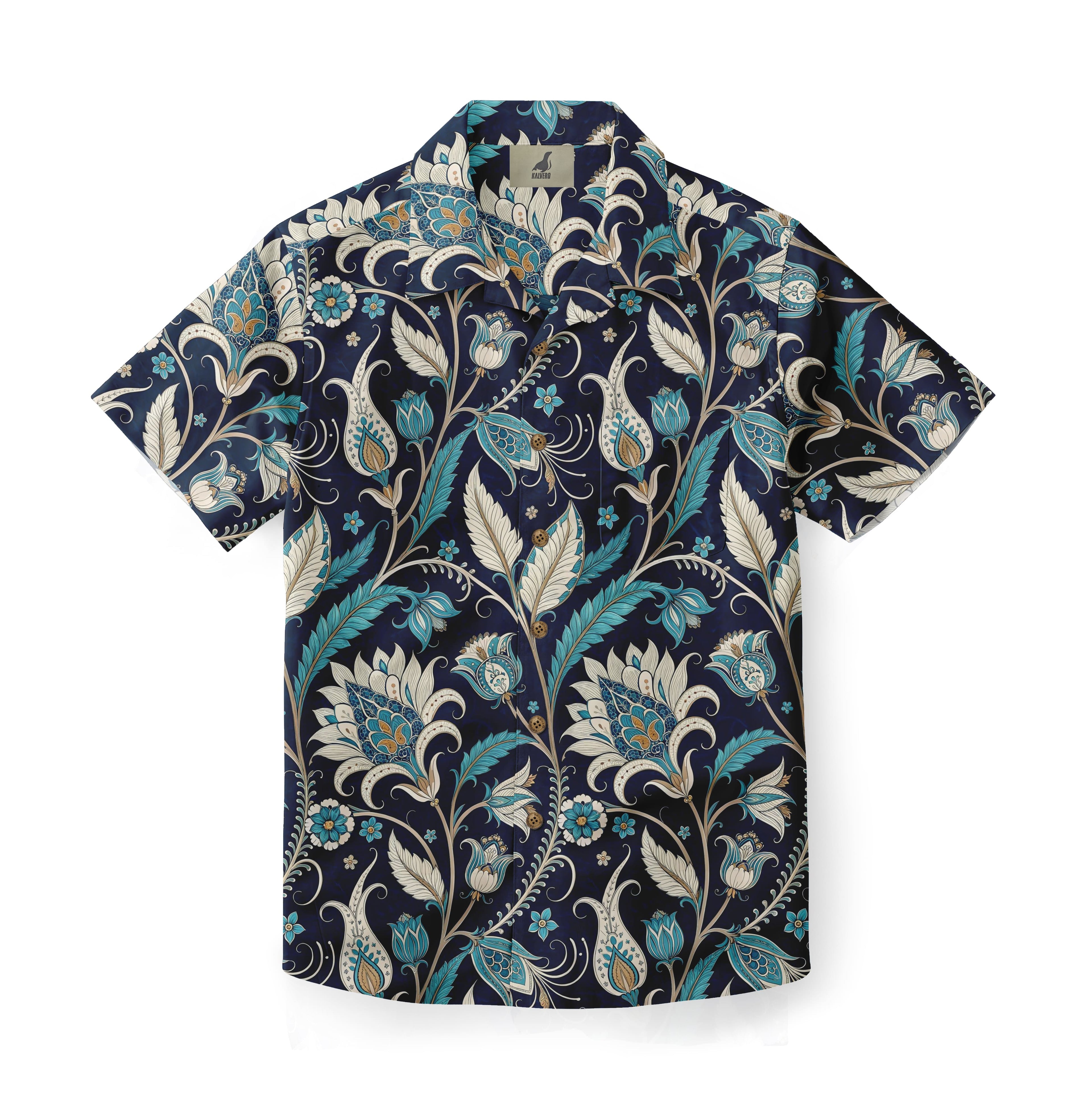 Royal Azure Bloom Hawaiian Shirt