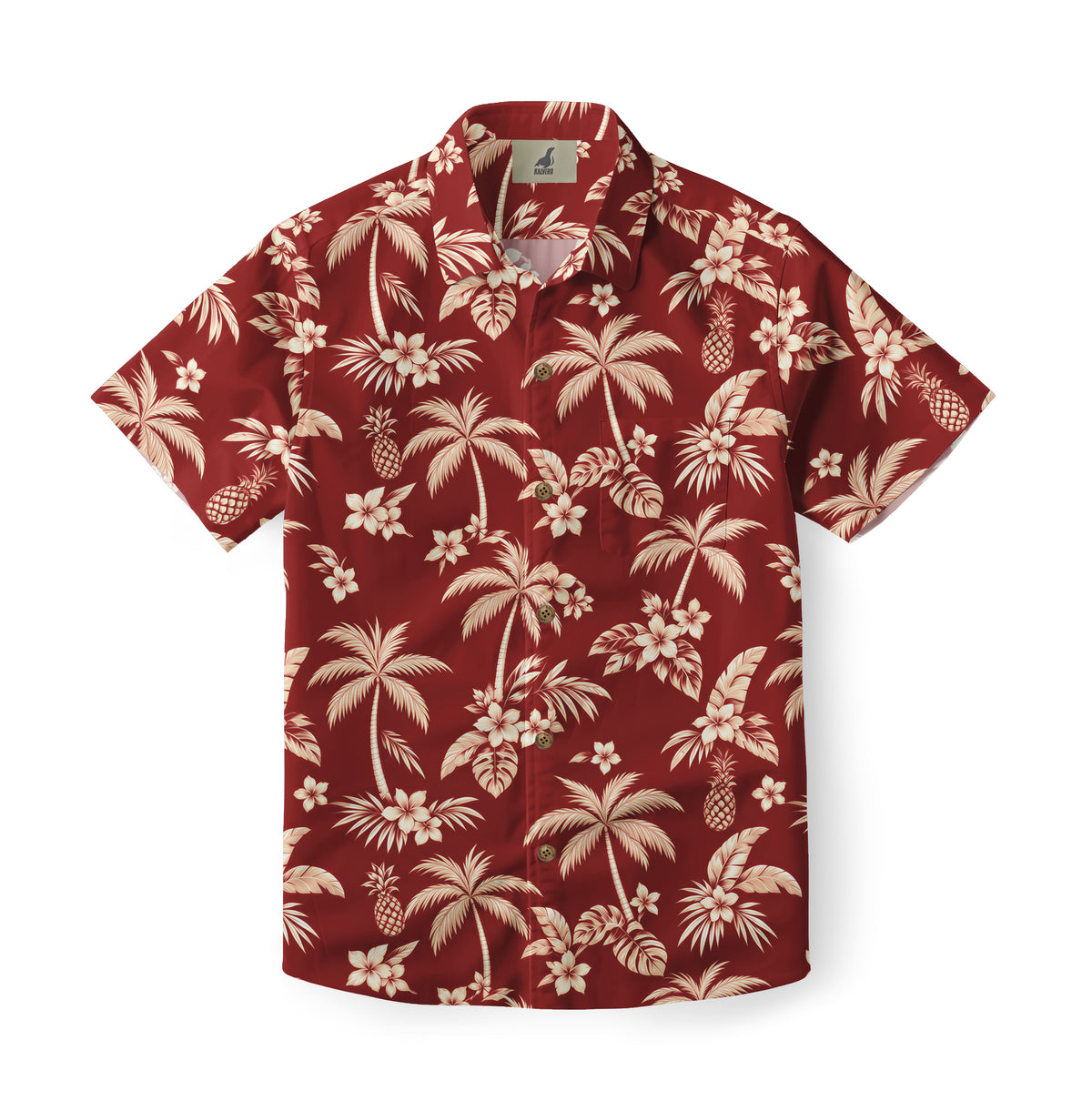 Scarlet Island Palms Hawaiian Shirt