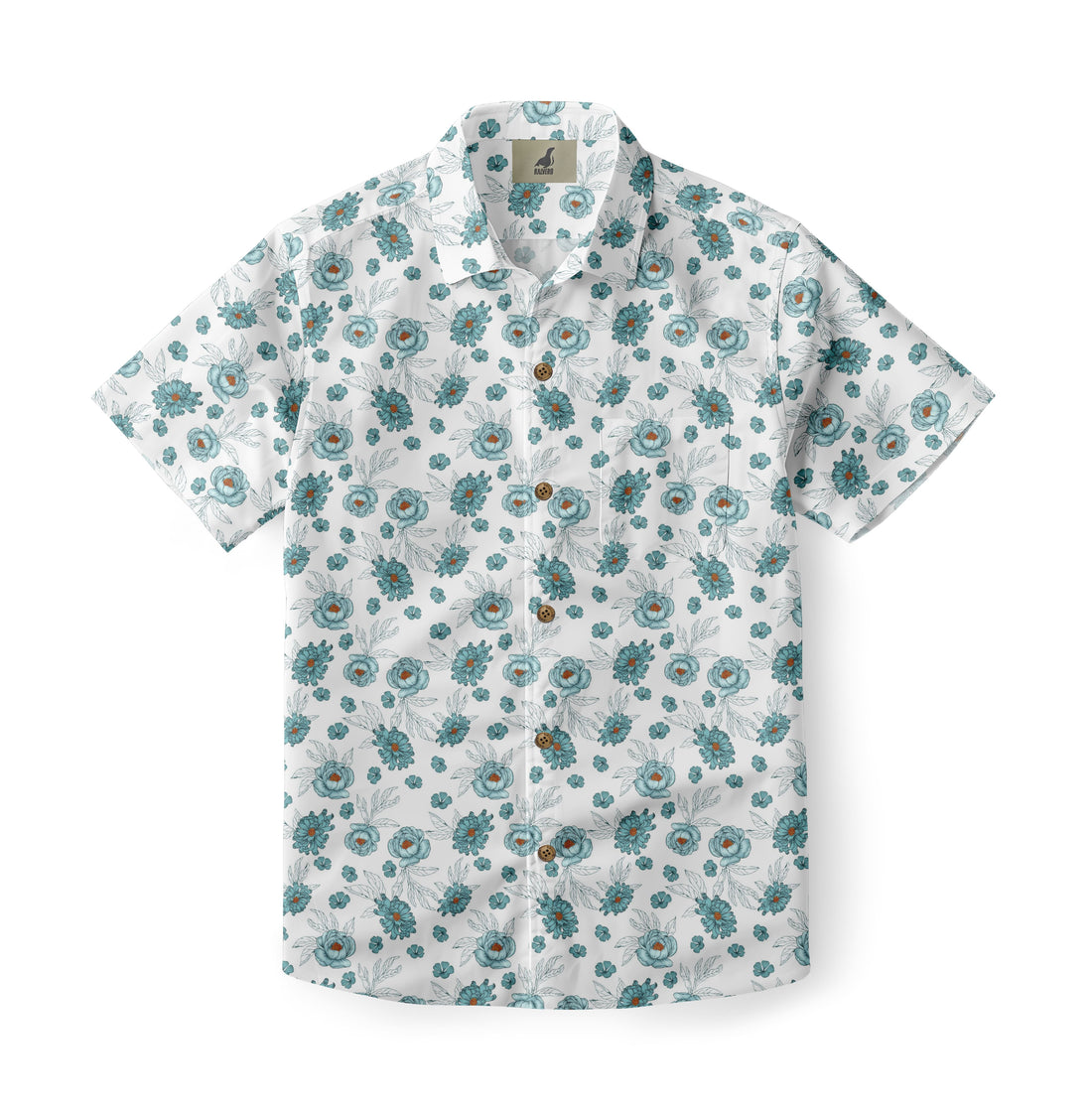White Tropical Floral Hawaiian Shirt