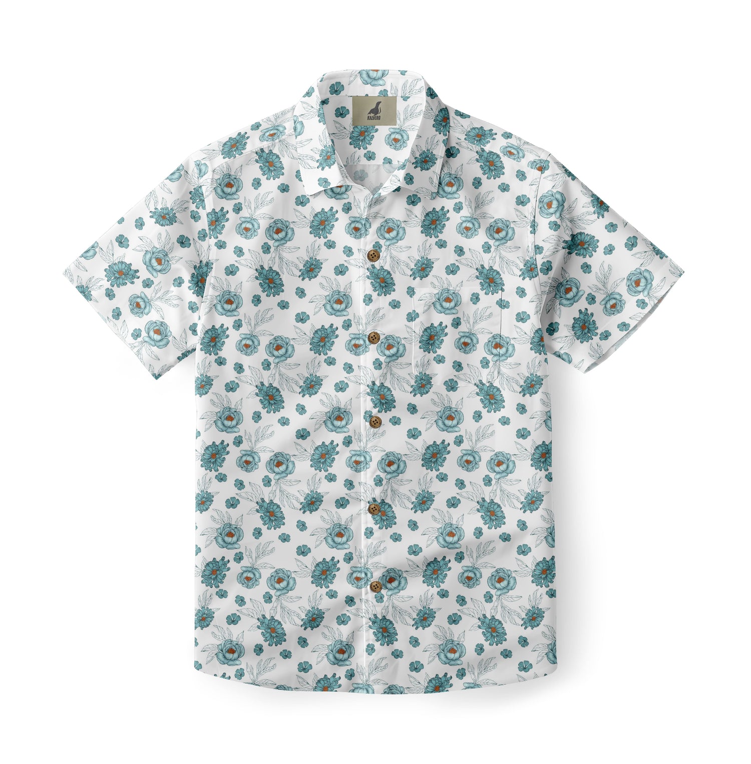 White Tropical Floral Hawaiian Shirt