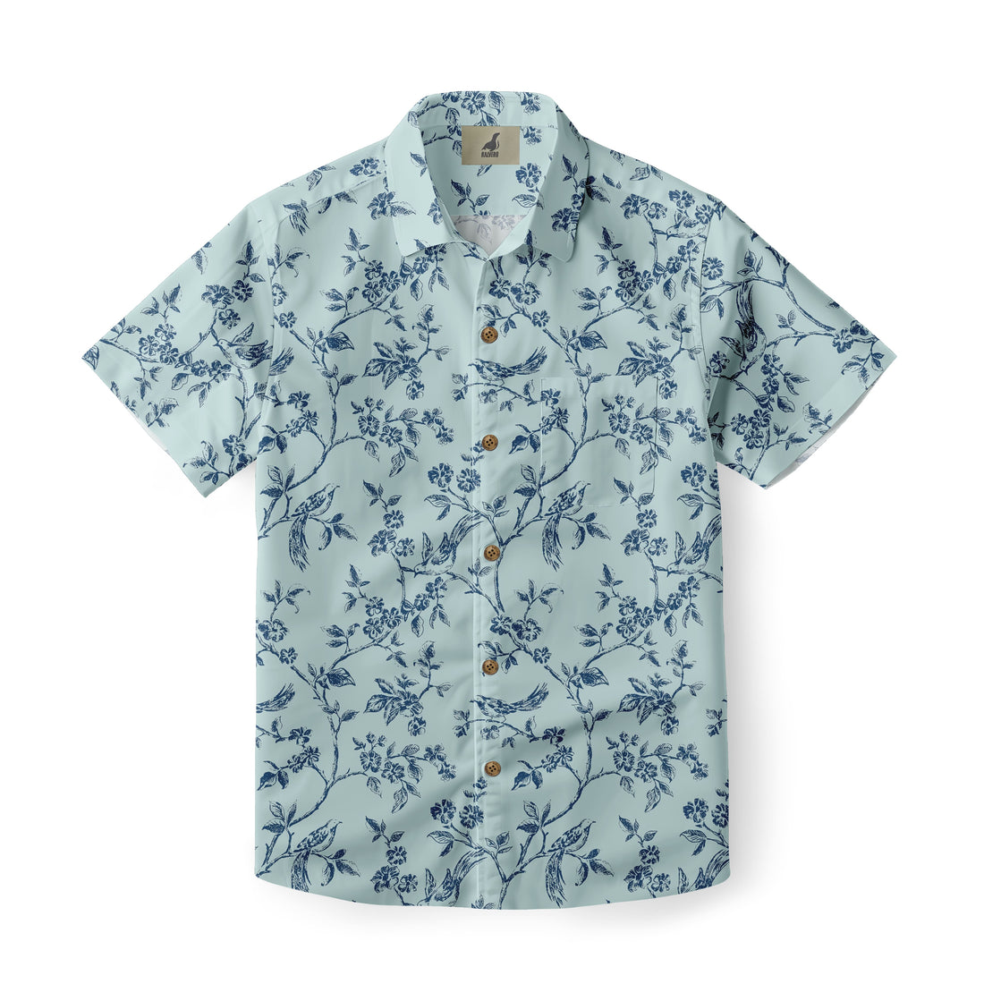 Light Blue Floral Hawaiian Shirt