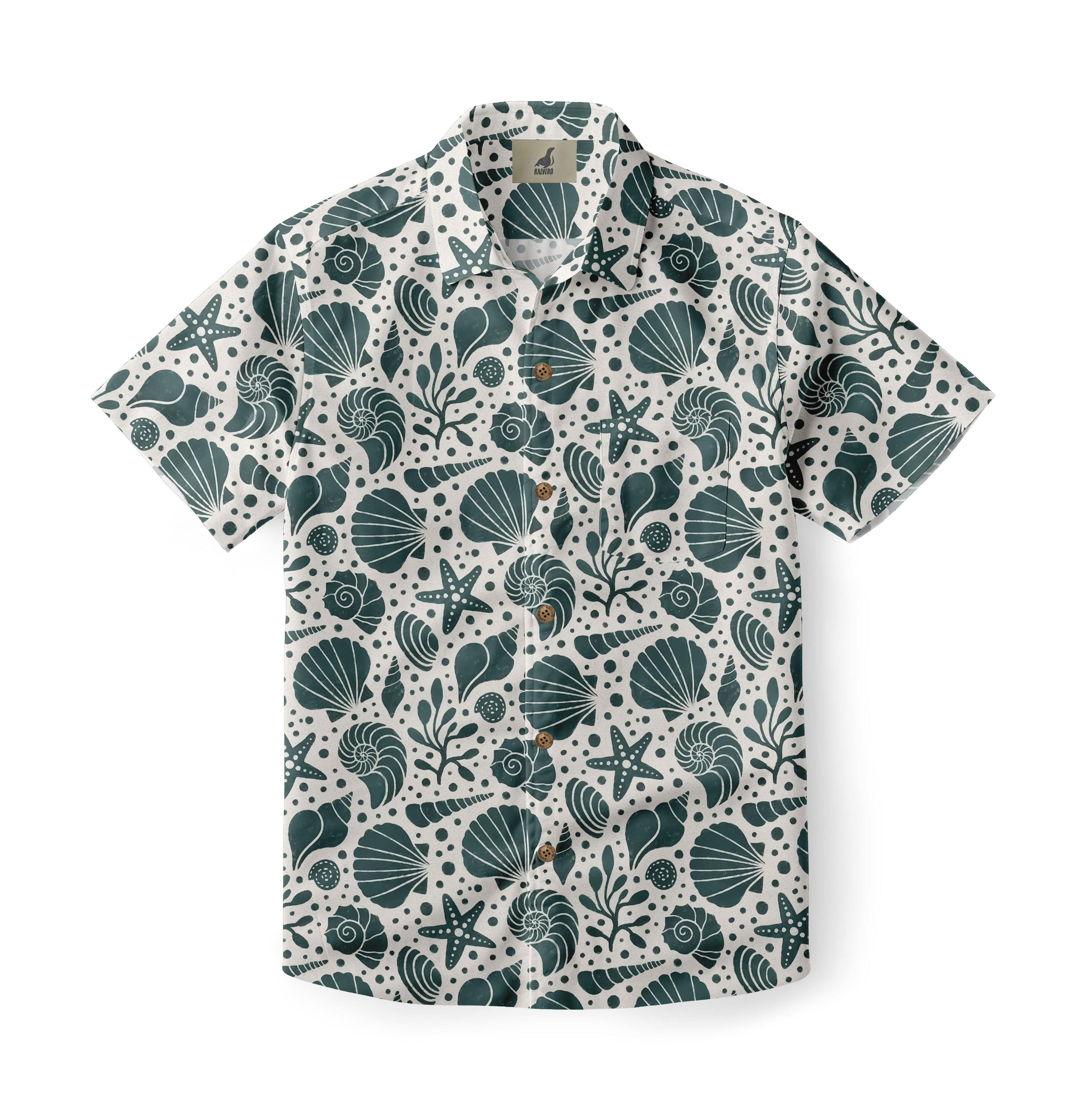 White Tropical Sea Shells Hawaiian Shirt