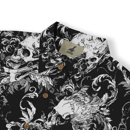 Elegant skull and floral design on a black shirt