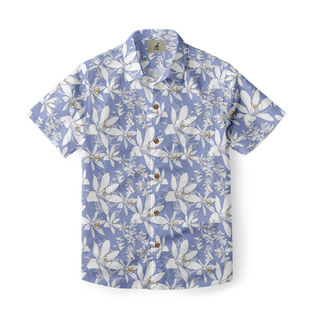 Light Blue Tropical Floral Hawaiian Shirt