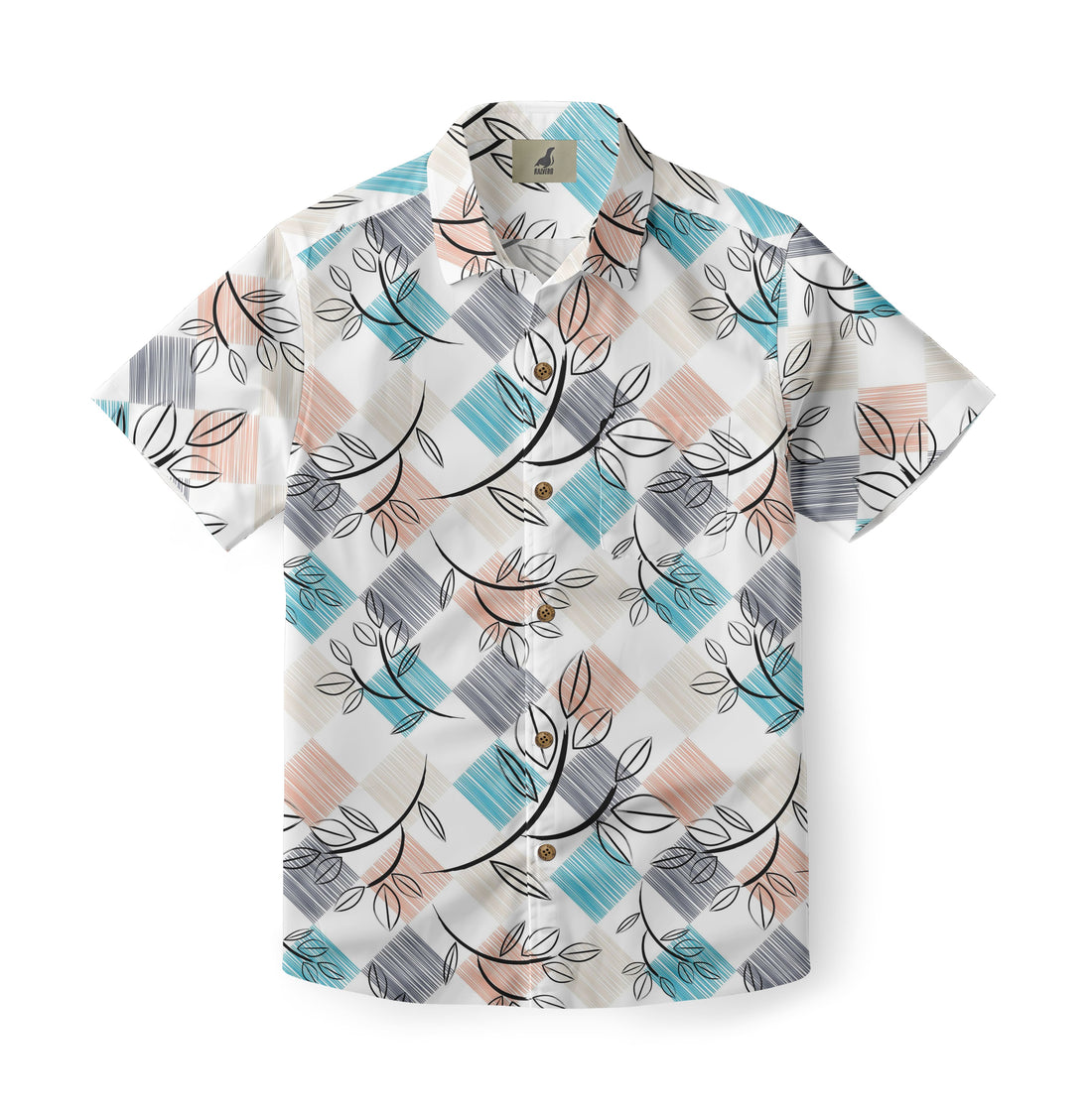 Soft Hues Foliage Block Hawaiian Shirt