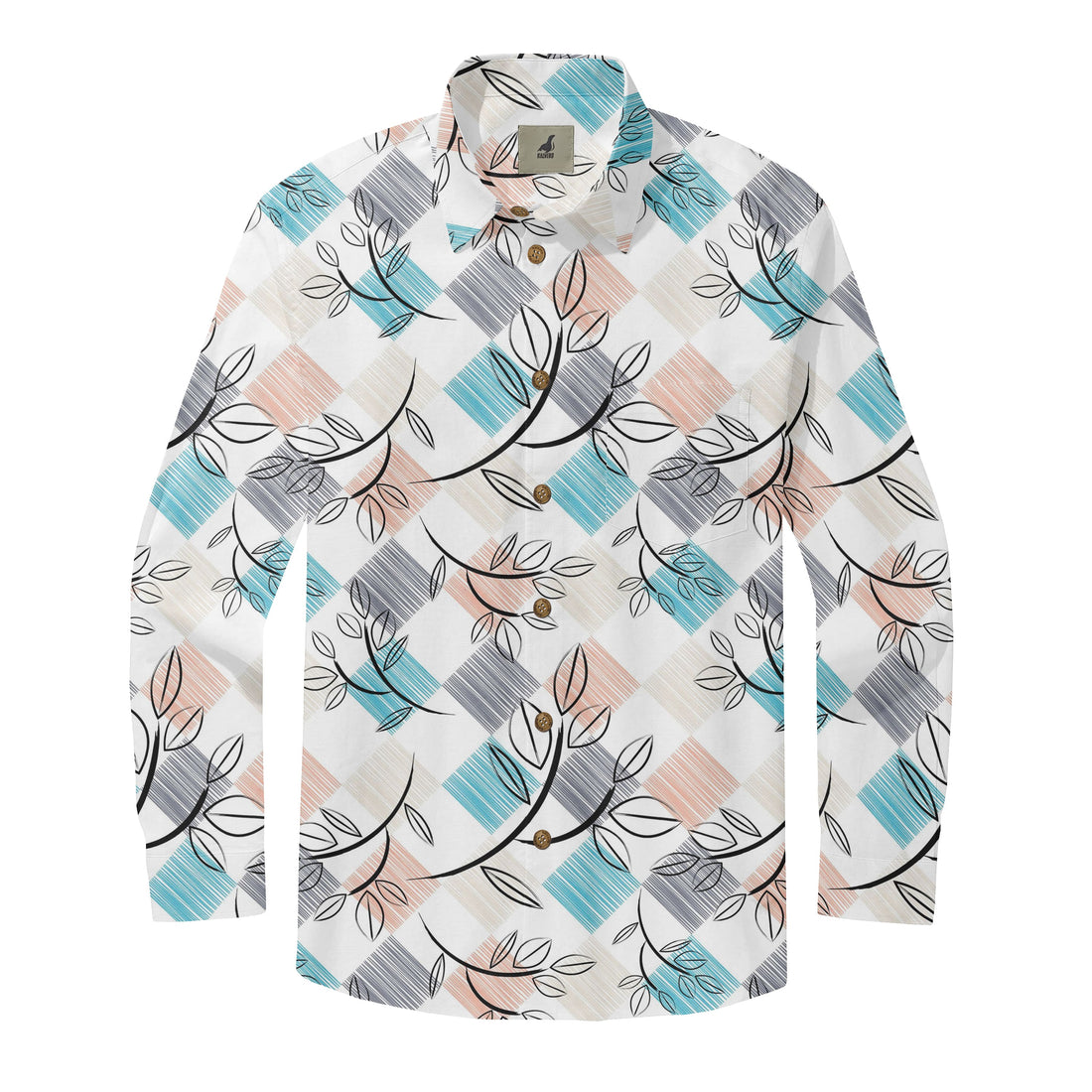 Soft Hues Foliage Block Long Sleeve Shirts