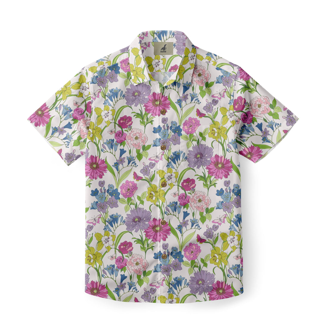 White Multicolor Floral Hawaiian Shirt