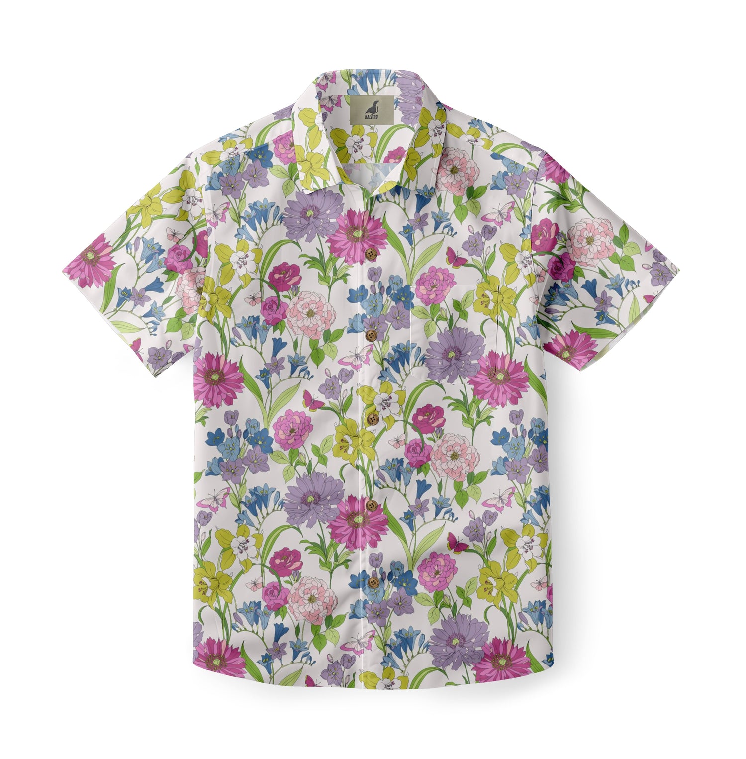 White Multicolor Floral Hawaiian Shirt