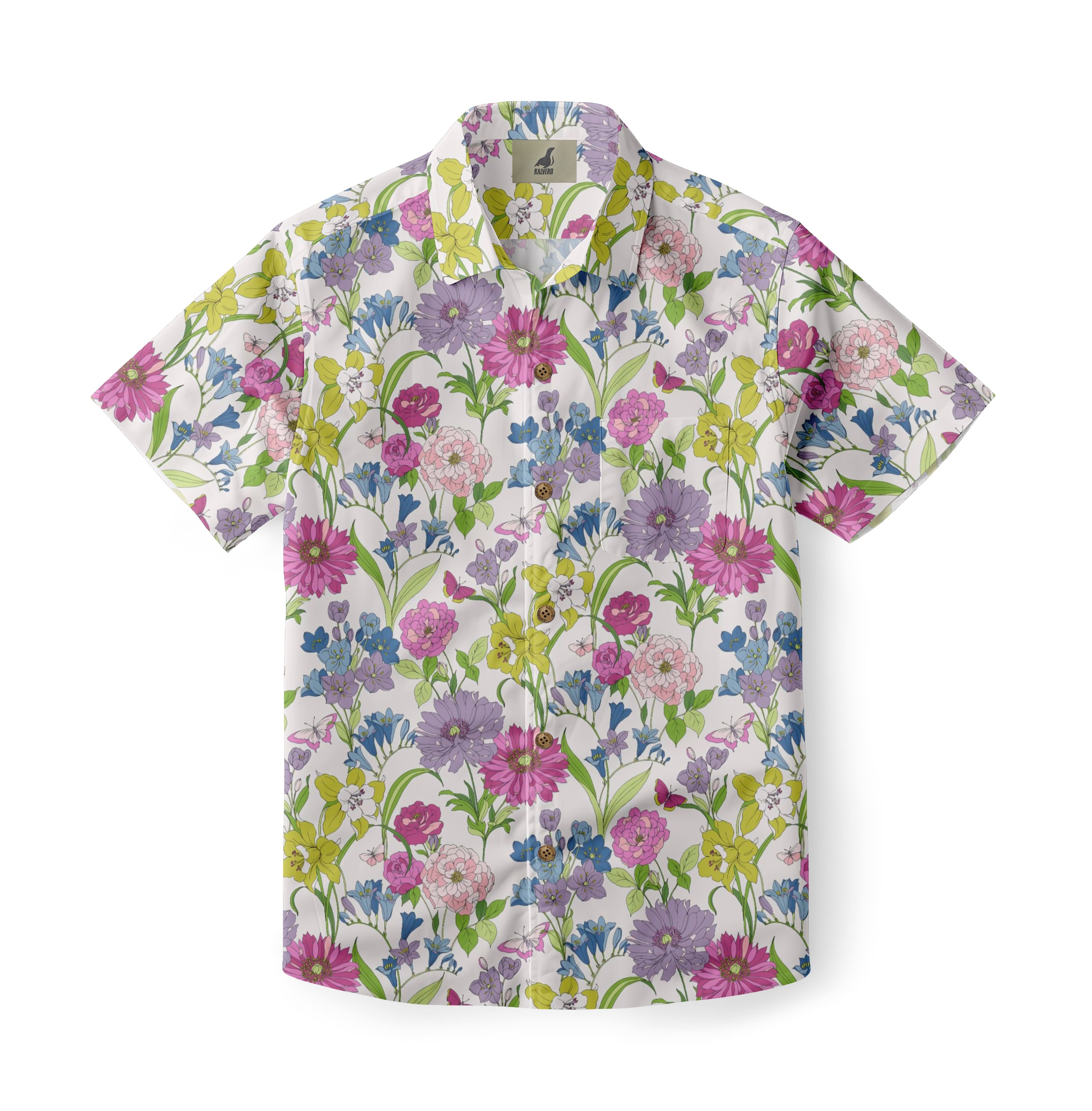 White Multicolor Floral Hawaiian Shirt