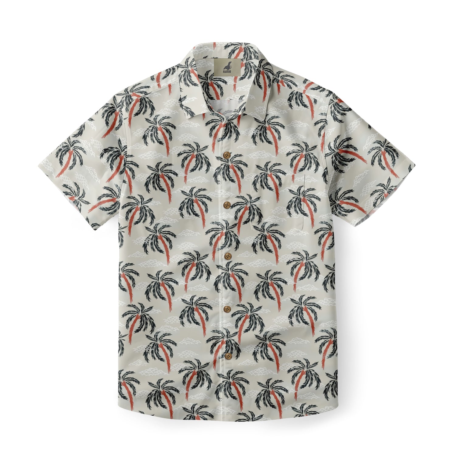 Light Beige Palm Tree Hawaiian Shirt