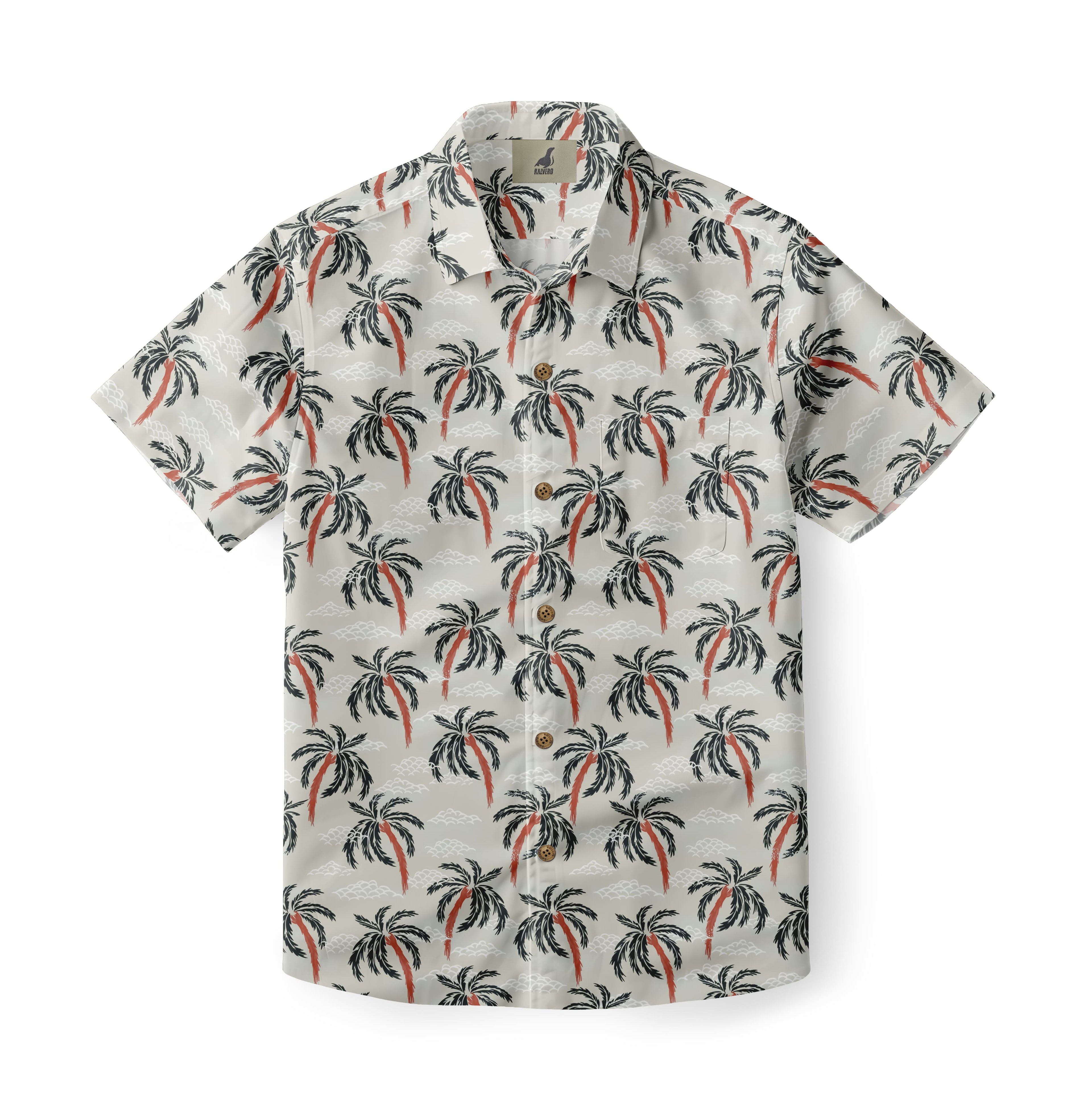 Light Beige Palm Tree Hawaiian Shirt