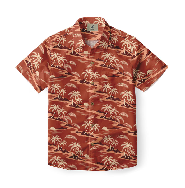 Terracotta Sunset Cove Hawaiian Shirt