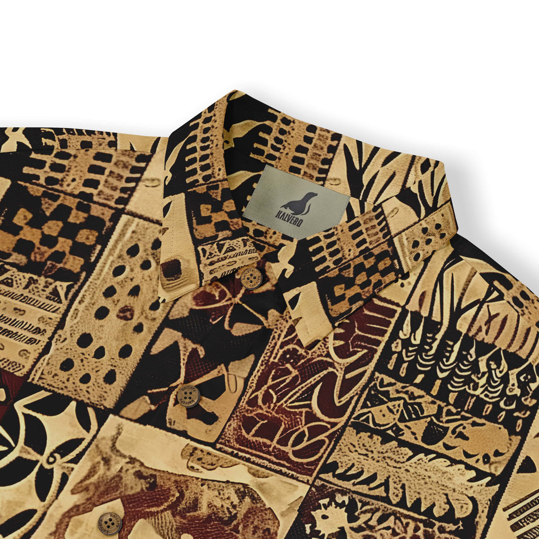 Mosaic pattern shirt inspired by ancient civilizations