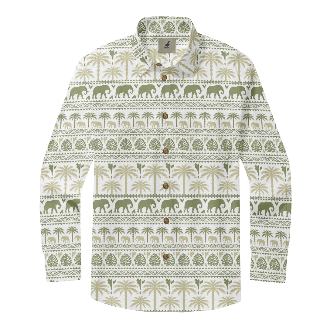 Tribal Palm Aloha Long Sleeve Shirts