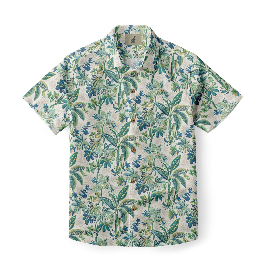 White Tropical Floral Hawaiian Shirt
