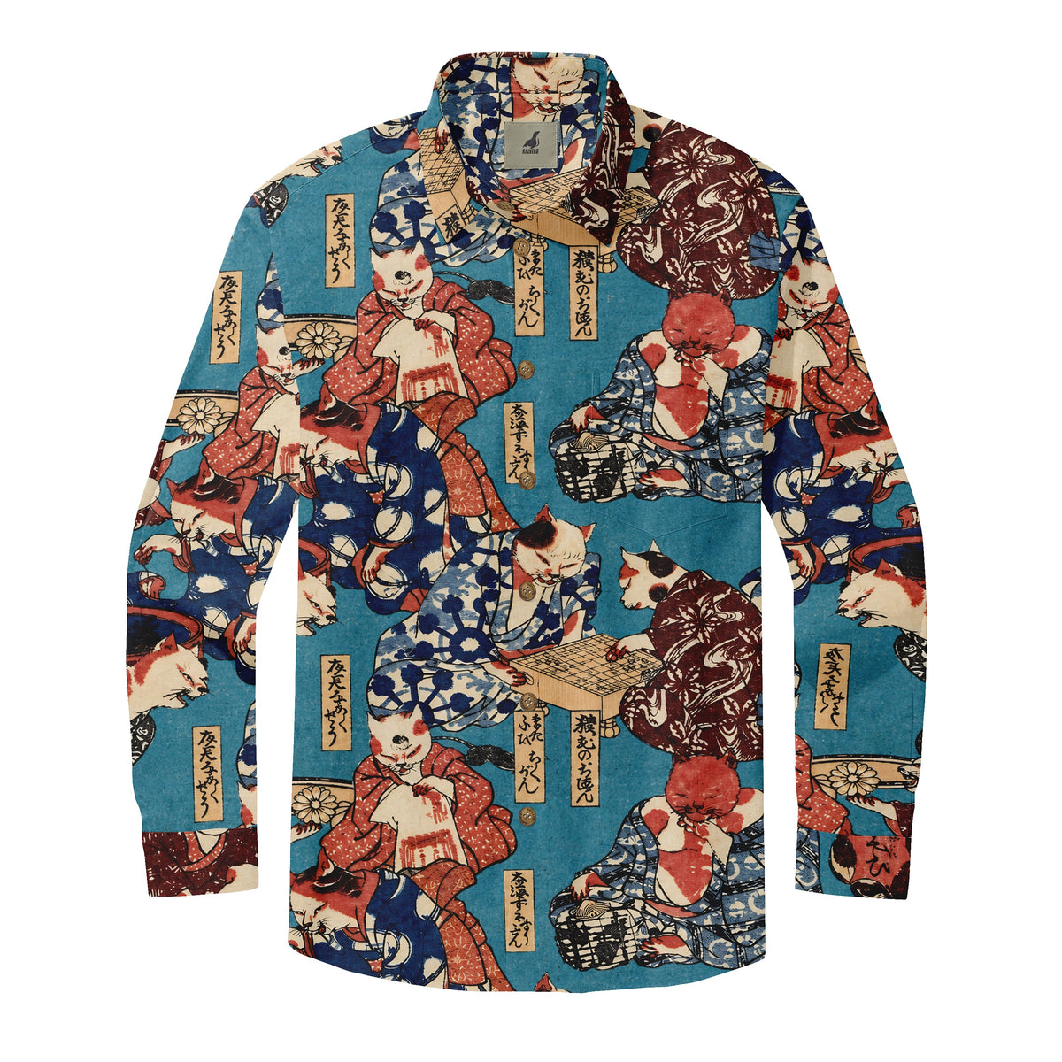 Ukiyo-e Cat Festival Long Sleeve Shirt