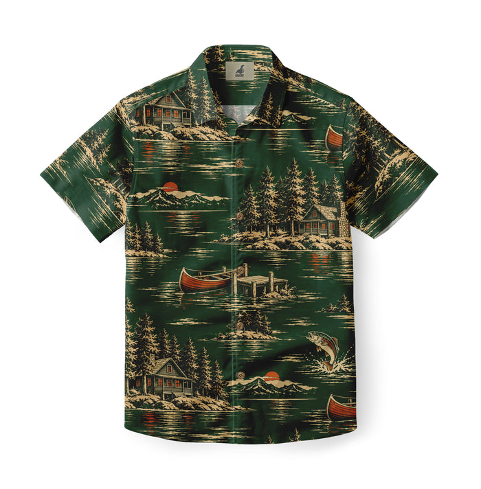 Vintage Lake Cabin Hawaiian Shirt