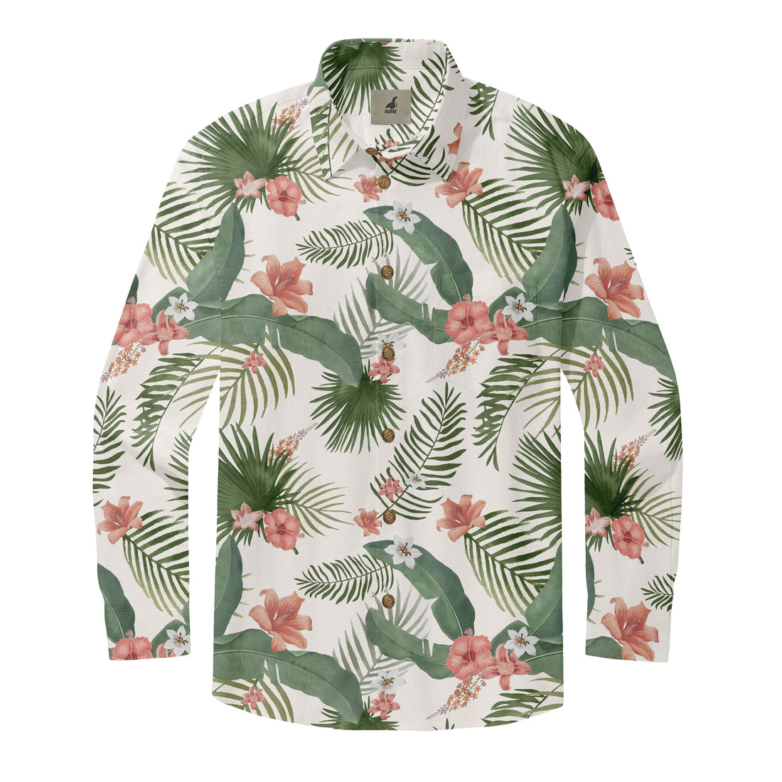 Vintage Coral Bloom Long Sleeve Shirts