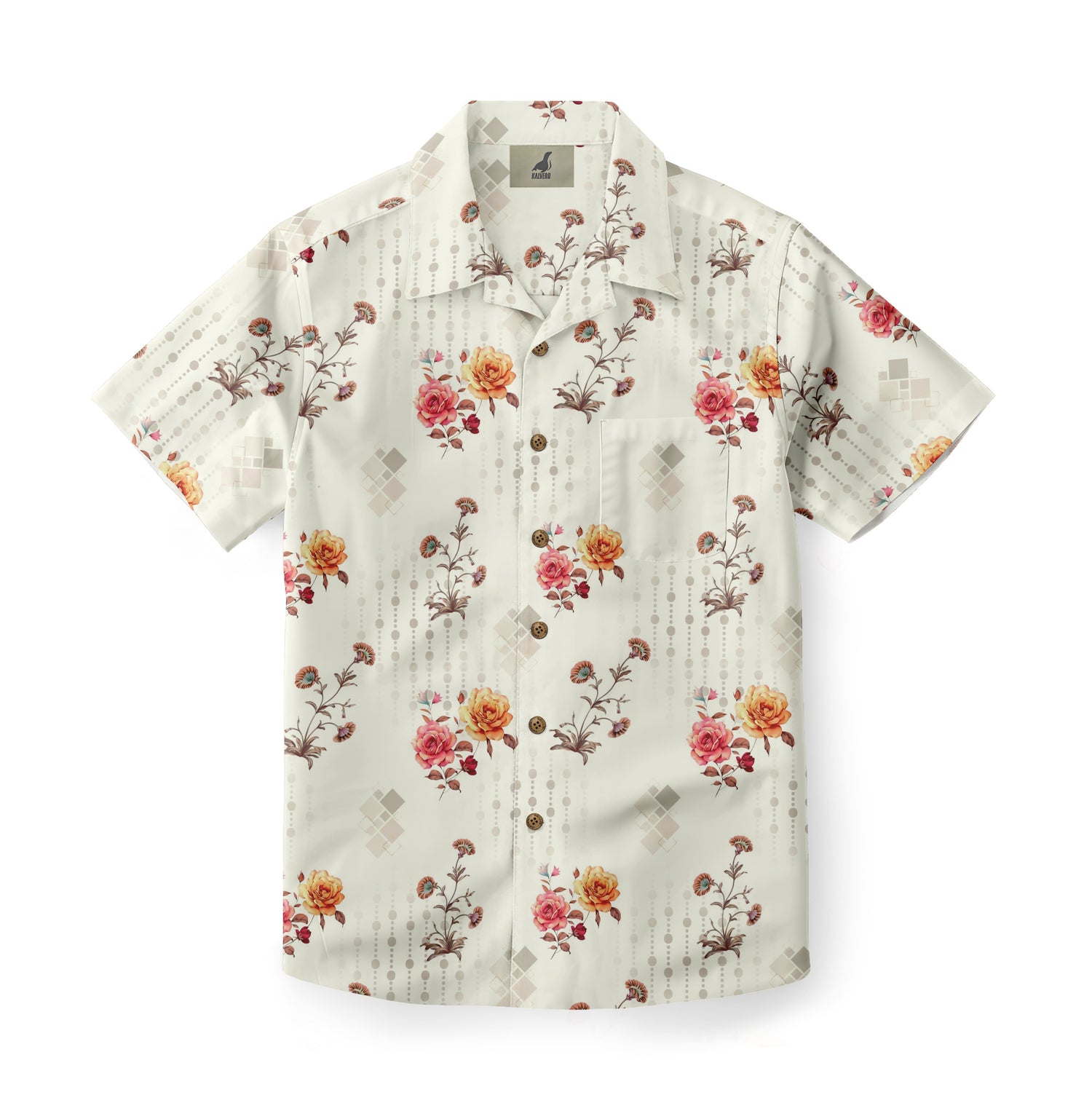 Vintage Rose Garden Camp Hawaiian Shirt