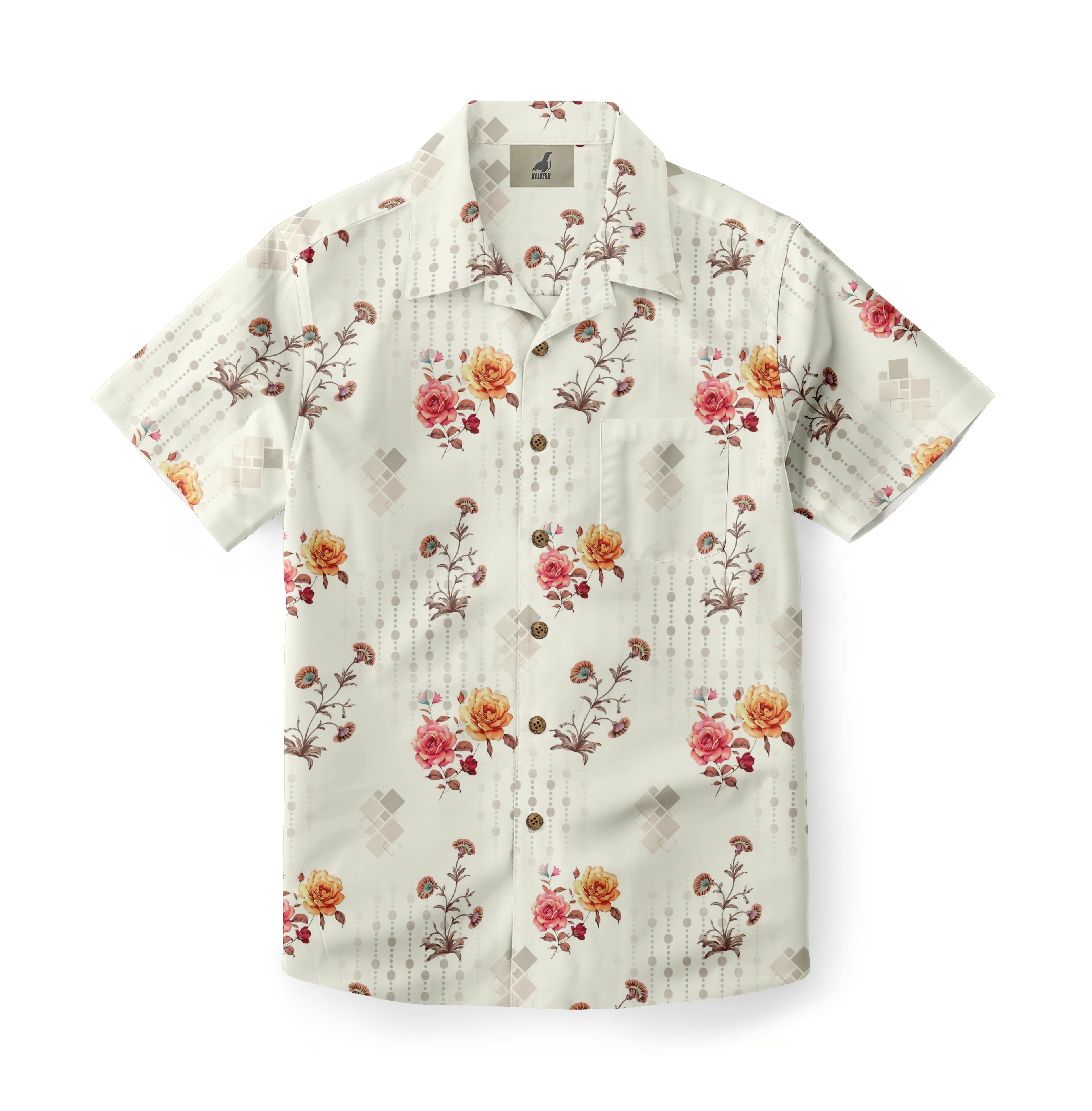 Vintage Rose Garden Camp Hawaiian Shirt