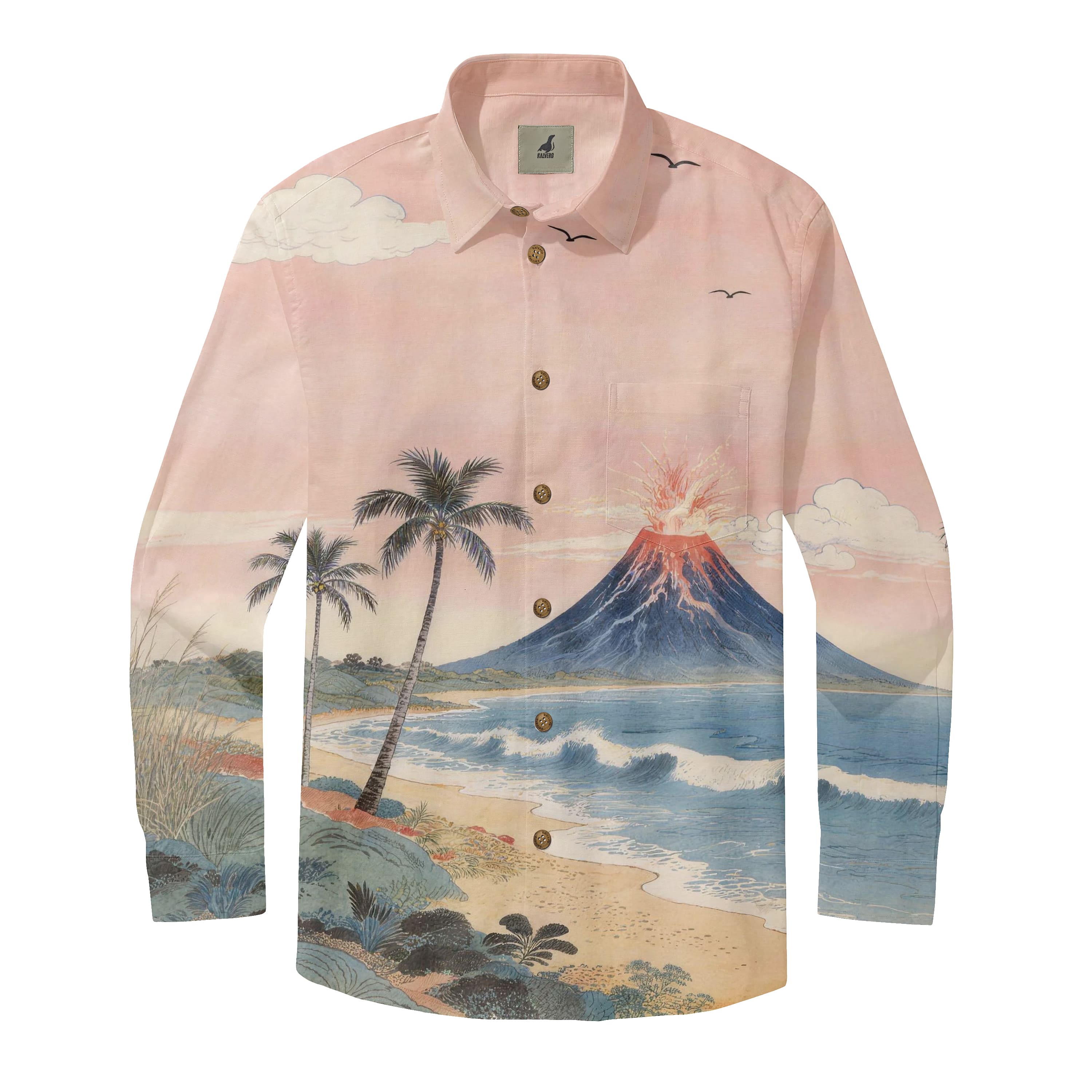 Volcano Shores Retro Long Sleeve Shirts