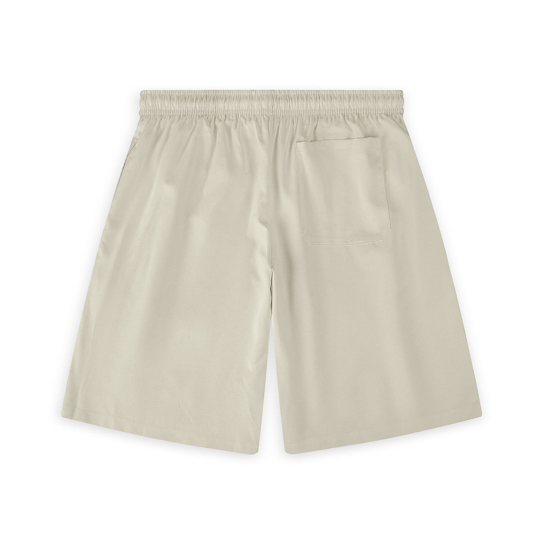 Back view of the shorts showcasing a simple design with a subtle pocket detail, perfect for a clean and versatile style.