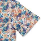 Colorful coral reef print fabric, vibrant underwater scene.